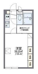 レオパレス一心 1Kの間取図画像