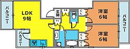 御影大蔵マンション 2LDKの間取図画像