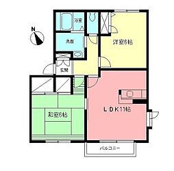 ベルデュールF2 2LDKの間取図画像