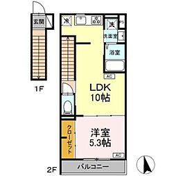グラナーデ成城学園前B 1LDKの間取図画像