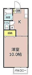 ハイツ白船 1Kの間取図画像