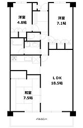 アーバンディラわらび 3LDKの間取図画像