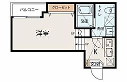 マザーユニックス 1Kの間取図画像