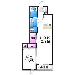 ウェルスクエア万代東 1LDKの間取図画像