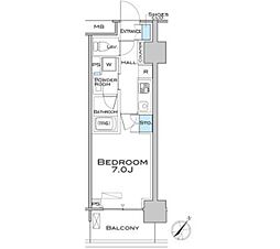 MFPRコート武蔵小山 1Kの間取図画像