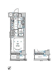 RELUXIA北赤羽 1Kの間取図画像