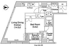 コンフォリア上野広小路 3階1LDKの間取り