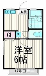 たちばな荘 1Kの間取図画像