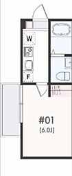 藤沢市本町4丁目アパート 1Kの間取図画像
