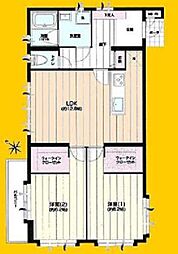 クリスタルハイツ町田2 2LDKの間取図画像