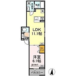 セレスティア東小岩II 1LDKの間取図画像