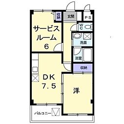 ヒルサイドビュー 2DKの間取図画像