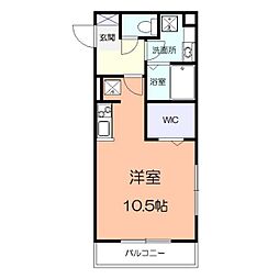 Volpe ワンルームの間取図画像