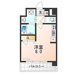 プレサンス京都室町通紫水 ワンルームの間取図画像