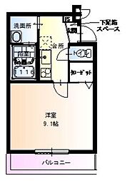 フジパレス下新庄8番館 1Kの間取図画像