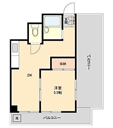 ZionCourt上池台 1DKの間取図画像
