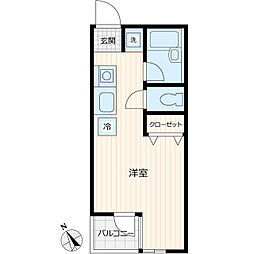 本牧L2 ワンルームの間取図画像