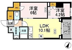 ロイジェント戸越銀座 2LDKの間取図画像