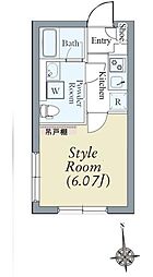 アズ南大井レジデンス 1Kの間取図画像
