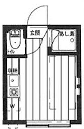 シャイニーソフト新宿落合A 1階ワンルームの間取り