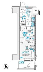デュオステージ藤沢 6階ワンルームの間取り