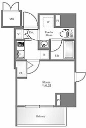 ティモーネ立川 1Kの間取図画像