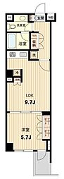 萩中イースト 1LDKの間取図画像