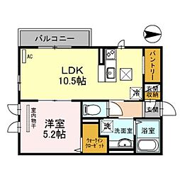 ボヌール・メゾン 1LDKの間取図画像