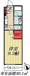 LEO四拾八番館 1Kの間取図画像