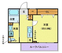 西武新宿線 武蔵関駅 徒歩5分の賃貸マンション 5階1Kの間取り