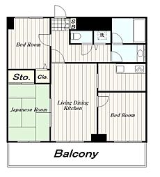 ライオンズプラザ海老名 2SLDKの間取図画像