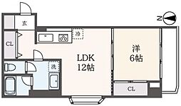 メゾン・ド・ラフィネ宮下 1LDKの間取図画像