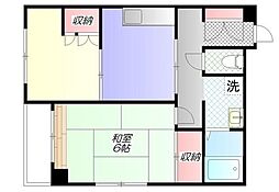 鹿骨センターハイツ 2DKの間取図画像