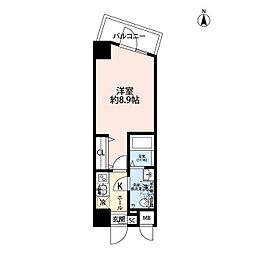 プレール・ドゥーク西新井II 1Kの間取図画像