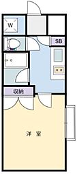 セントパレス王子 1Kの間取図画像