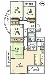 レクセルガーデン志津壱番館 4LDKの間取図画像