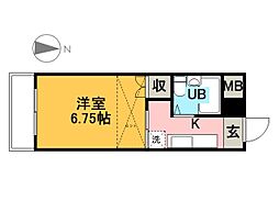 ポートタウントコタツヤ 1Kの間取図画像