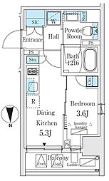 ジオエント秋葉原 1DKの間取図画像