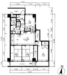 サンビューハイツ友泉 4LDKの間取図画像