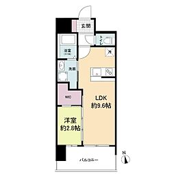 セレニテ難波グランデシュッド 1LDKの間取図画像