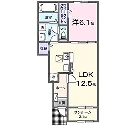 ル・ブリス 1LDKの間取図画像