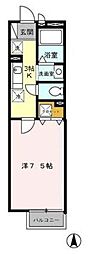 ルミエール 1Kの間取図画像