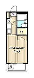 サンアベニュー金子 1Kの間取図画像