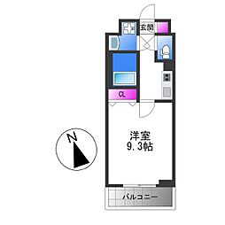 プロスペクト美章園 1Kの間取図画像