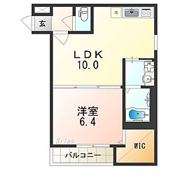 フジパレス堺北長尾III番館 1LDKの間取図画像