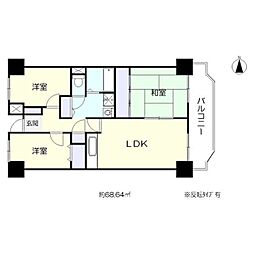 プレスト・コート壱番館 10階3LDKの間取り