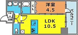 プレサンス　ＴＨＥ　神戸 10階1LDKの間取り