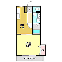パールハイツ 1DKの間取図画像