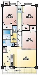 クオラフィラーレ東川口 3LDKの間取図画像