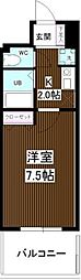 GRASSSQUARE六番館 1Kの間取図画像